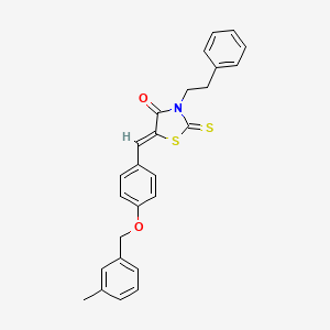 molecular formula C26H23NO2S2 B4970290 5-{4-[(3-methylbenzyl)oxy]benzylidene}-3-(2-phenylethyl)-2-thioxo-1,3-thiazolidin-4-one 
