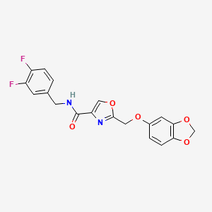 molecular formula C19H14F2N2O5 B4970295 2-[(1,3-benzodioxol-5-yloxy)methyl]-N-(3,4-difluorobenzyl)-1,3-oxazole-4-carboxamide 