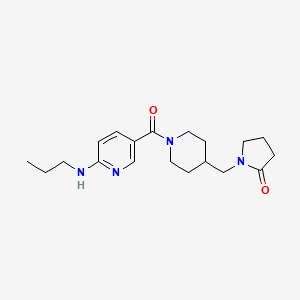 molecular formula C19H28N4O2 B4970310 1-[(1-{[6-(propylamino)-3-pyridinyl]carbonyl}-4-piperidinyl)methyl]-2-pyrrolidinone 
