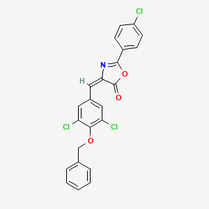 molecular formula C23H14Cl3NO3 B4970318 4-[4-(benzyloxy)-3,5-dichlorobenzylidene]-2-(4-chlorophenyl)-1,3-oxazol-5(4H)-one 