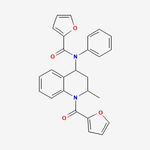 molecular formula C26H22N2O4 B4970323 N-[1-(2-furoyl)-2-methyl-1,2,3,4-tetrahydro-4-quinolinyl]-N-phenyl-2-furamide 