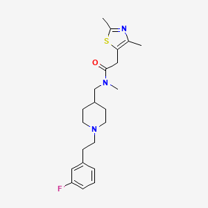 molecular formula C22H30FN3OS B4970325 2-(2,4-dimethyl-1,3-thiazol-5-yl)-N-({1-[2-(3-fluorophenyl)ethyl]-4-piperidinyl}methyl)-N-methylacetamide 
