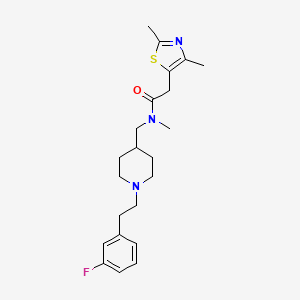 molecular formula C22H30FN3OS B4970325 2-(2,4-dimethyl-1,3-thiazol-5-yl)-N-[[1-[2-(3-fluorophenyl)ethyl]piperidin-4-yl]methyl]-N-methylacetamide 