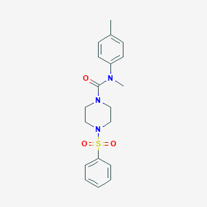 molecular formula C19H23N3O3S B497033 4-(benzenesulfonyl)-N-methyl-N-(4-methylphenyl)piperazine-1-carboxamide CAS No. 889808-79-1