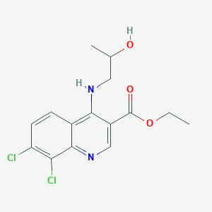 molecular formula C15H16Cl2N2O3 B4970333 ethyl 7,8-dichloro-4-[(2-hydroxypropyl)amino]-3-quinolinecarboxylate 