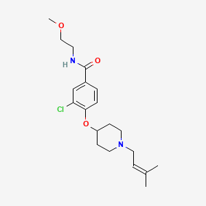 molecular formula C20H29ClN2O3 B4970346 3-chloro-N-(2-methoxyethyl)-4-{[1-(3-methyl-2-buten-1-yl)-4-piperidinyl]oxy}benzamide 