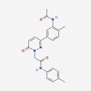 molecular formula C22H22N4O3 B4970352 2-[3-[3-(acetylamino)-4-methylphenyl]-6-oxo-1(6H)-pyridazinyl]-N-(4-methylphenyl)acetamide 