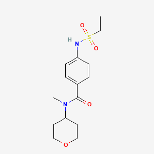 molecular formula C15H22N2O4S B4970360 4-[(ethylsulfonyl)amino]-N-methyl-N-(tetrahydro-2H-pyran-4-yl)benzamide 