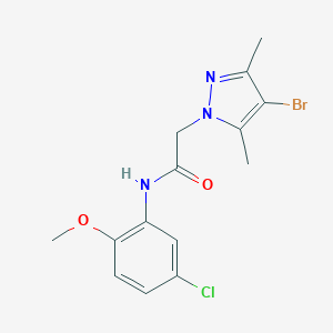 2-(4-bromo-3,5-dimethyl-1H-pyrazol-1-yl)-N-(5-chloro-2-methoxyphenyl)acetamide