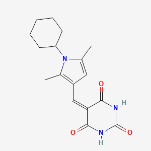 molecular formula C17H21N3O3 B4970405 5-[(1-cyclohexyl-2,5-dimethyl-1H-pyrrol-3-yl)methylene]-2,4,6(1H,3H,5H)-pyrimidinetrione 