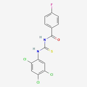 molecular formula C14H8Cl3FN2OS B4970406 4-fluoro-N-{[(2,4,5-trichlorophenyl)amino]carbonothioyl}benzamide 