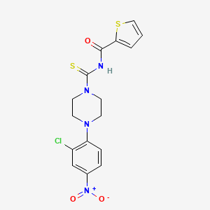 molecular formula C16H15ClN4O3S2 B4970417 N-{[4-(2-chloro-4-nitrophenyl)-1-piperazinyl]carbonothioyl}-2-thiophenecarboxamide 