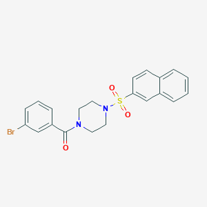 molecular formula C21H19BrN2O3S B497042 1-(3-Bromobenzoyl)-4-(2-naphthylsulfonyl)piperazine 