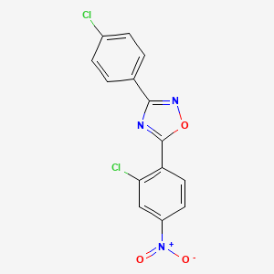 molecular formula C14H7Cl2N3O3 B4970425 5-(2-chloro-4-nitrophenyl)-3-(4-chlorophenyl)-1,2,4-oxadiazole 
