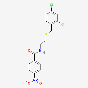 molecular formula C16H14Cl2N2O3S B4970429 N-{2-[(2,4-dichlorobenzyl)thio]ethyl}-4-nitrobenzamide 