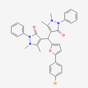 molecular formula C33H29BrN4O3 B4970440 4,4'-{[5-(4-bromophenyl)-2-furyl]methylene}bis(1,5-dimethyl-2-phenyl-1,2-dihydro-3H-pyrazol-3-one) 