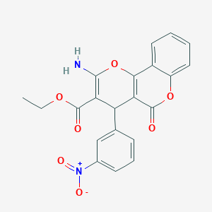 molecular formula C21H16N2O7 B4970449 ethyl 2-amino-4-(3-nitrophenyl)-5-oxo-4H,5H-pyrano[3,2-c]chromene-3-carboxylate 