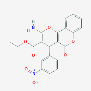 molecular formula C21H16N2O7 B4970449 2-氨基-4-(3-硝基苯基)-5-氧代-4H,5H-吡喃并[3,2-c]色满-3-羧酸乙酯 