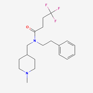 molecular formula C19H27F3N2O B4970453 4,4,4-trifluoro-N-[(1-methyl-4-piperidinyl)methyl]-N-(2-phenylethyl)butanamide 