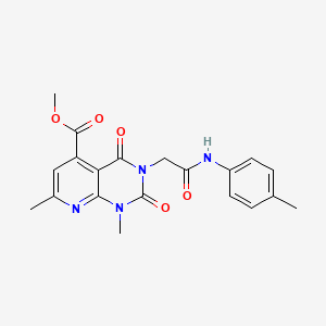 molecular formula C20H20N4O5 B4970466 methyl 1,7-dimethyl-3-{2-[(4-methylphenyl)amino]-2-oxoethyl}-2,4-dioxo-1,2,3,4-tetrahydropyrido[2,3-d]pyrimidine-5-carboxylate 