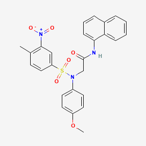 molecular formula C26H23N3O6S B4970489 N~2~-(4-methoxyphenyl)-N~2~-[(4-methyl-3-nitrophenyl)sulfonyl]-N~1~-1-naphthylglycinamide 