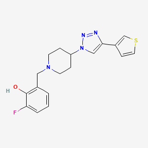 molecular formula C18H19FN4OS B4970499 2-fluoro-6-({4-[4-(3-thienyl)-1H-1,2,3-triazol-1-yl]-1-piperidinyl}methyl)phenol trifluoroacetate (salt) 