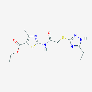 ethyl 2-({[(5-ethyl-4H-1,2,4-triazol-3-yl)thio]acetyl}amino)-4-methyl-1,3-thiazole-5-carboxylate