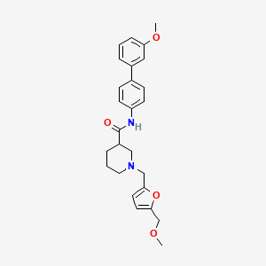 molecular formula C26H30N2O4 B4970517 N-(3'-methoxy-4-biphenylyl)-1-{[5-(methoxymethyl)-2-furyl]methyl}-3-piperidinecarboxamide 