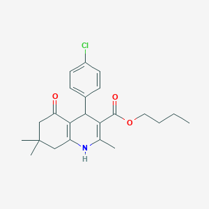 molecular formula C23H28ClNO3 B4970542 butyl 4-(4-chlorophenyl)-2,7,7-trimethyl-5-oxo-1,4,5,6,7,8-hexahydro-3-quinolinecarboxylate 