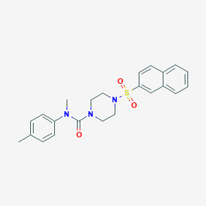 molecular formula C23H25N3O3S B497056 N-methyl-N-(4-methylphenyl)-4-(2-naphthylsulfonyl)-1-piperazinecarboxamide CAS No. 712345-61-4