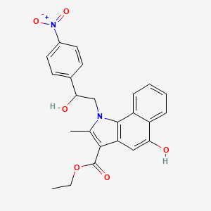 molecular formula C24H22N2O6 B4970571 ethyl 5-hydroxy-1-[2-hydroxy-2-(4-nitrophenyl)ethyl]-2-methyl-1H-benzo[g]indole-3-carboxylate 