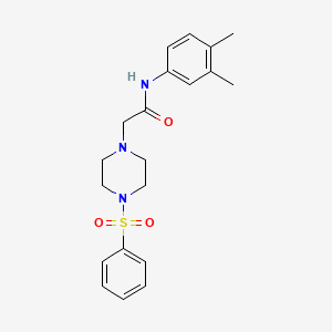 molecular formula C20H25N3O3S B4970580 N-(3,4-dimethylphenyl)-2-[4-(phenylsulfonyl)-1-piperazinyl]acetamide 