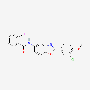 N-[2-(3-chloro-4-methoxyphenyl)-1,3-benzoxazol-5-yl]-2-iodobenzamide