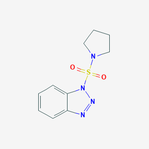 molecular formula C10H12N4O2S B497060 1-(1-pyrrolidinylsulfonyl)-1H-1,2,3-benzotriazole 
