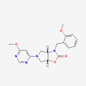 (3aS*,6aR*)-3-(2-methoxybenzyl)-5-(6-methoxy-4-pyrimidinyl)hexahydro-2H-pyrrolo[3,4-d][1,3]oxazol-2-one
