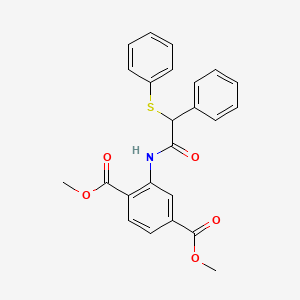 molecular formula C24H21NO5S B4970629 dimethyl 2-{[phenyl(phenylthio)acetyl]amino}terephthalate 