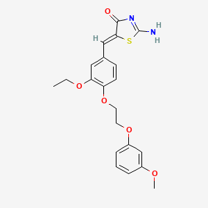 molecular formula C21H22N2O5S B4970636 5-{3-ethoxy-4-[2-(3-methoxyphenoxy)ethoxy]benzylidene}-2-imino-1,3-thiazolidin-4-one 