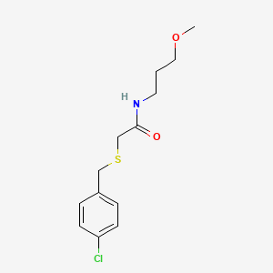molecular formula C13H18ClNO2S B4970655 2-[(4-chlorobenzyl)thio]-N-(3-methoxypropyl)acetamide 