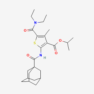 molecular formula C25H36N2O4S B4970678 isopropyl 2-[(1-adamantylcarbonyl)amino]-5-[(diethylamino)carbonyl]-4-methyl-3-thiophenecarboxylate CAS No. 424818-74-6