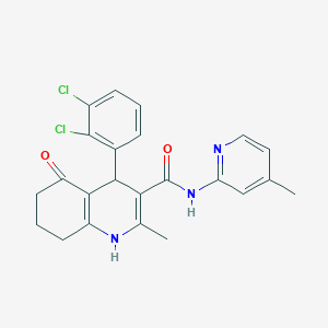 molecular formula C23H21Cl2N3O2 B4970755 4-(2,3-dichlorophenyl)-2-methyl-N-(4-methyl-2-pyridinyl)-5-oxo-1,4,5,6,7,8-hexahydro-3-quinolinecarboxamide 