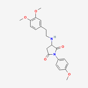 molecular formula C21H24N2O5 B4970819 3-{[2-(3,4-dimethoxyphenyl)ethyl]amino}-1-(4-methoxyphenyl)-2,5-pyrrolidinedione 