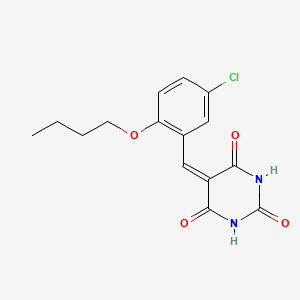 molecular formula C15H15ClN2O4 B4970851 5-(2-butoxy-5-chlorobenzylidene)-2,4,6(1H,3H,5H)-pyrimidinetrione 