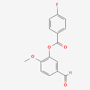 molecular formula C15H11FO4 B4970853 5-formyl-2-methoxyphenyl 4-fluorobenzoate 