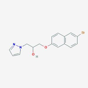 molecular formula C16H15BrN2O2 B497088 1-[(6-bromo-2-naphthyl)oxy]-3-(1H-pyrazol-1-yl)-2-propanol CAS No. 890604-09-8