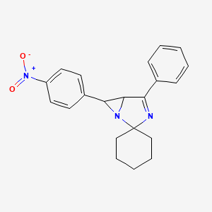 6-(4-nitrophenyl)-4-phenyl-1,3-diazaspiro[bicyclo[3.1.0]hexane-2,1'-cyclohexane]-3-ene