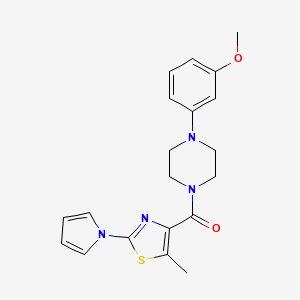 molecular formula C20H22N4O2S B4970949 1-(3-methoxyphenyl)-4-{[5-methyl-2-(1H-pyrrol-1-yl)-1,3-thiazol-4-yl]carbonyl}piperazine 
