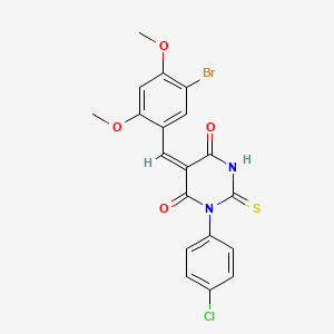 molecular formula C19H14BrClN2O4S B4970964 5-(5-bromo-2,4-dimethoxybenzylidene)-1-(4-chlorophenyl)-2-thioxodihydro-4,6(1H,5H)-pyrimidinedione 