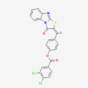 molecular formula C23H12Cl2N2O3S B4971016 4-[(3-oxo[1,3]thiazolo[3,2-a]benzimidazol-2(3H)-ylidene)methyl]phenyl 3,4-dichlorobenzoate 