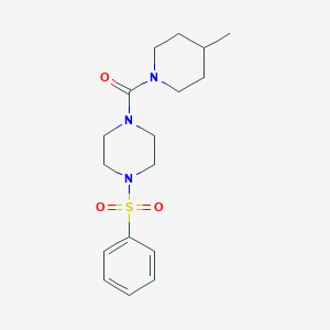 molecular formula C17H25N3O3S B497103 (4-Methylpiperidin-1-yl)(4-(phenylsulfonyl)piperazin-1-yl)methanone CAS No. 890605-55-7