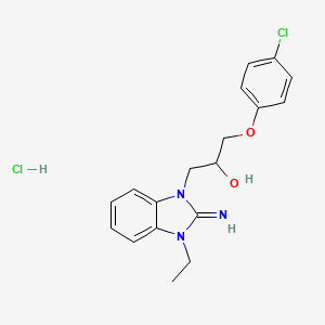 molecular formula C18H21Cl2N3O2 B4971039 1-(4-chlorophenoxy)-3-(3-ethyl-2-imino-2,3-dihydro-1H-benzimidazol-1-yl)-2-propanol hydrochloride 